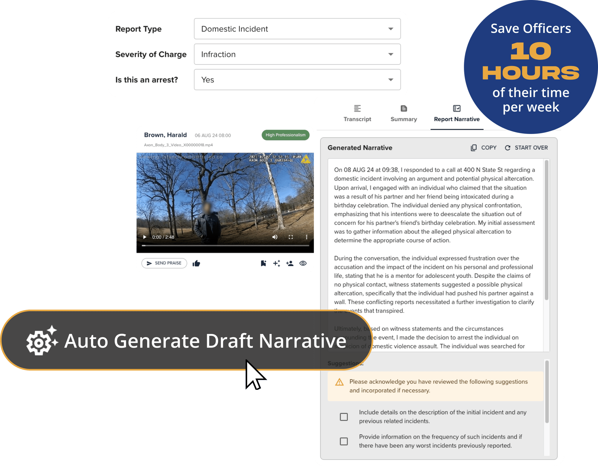 auto generate draft narrative